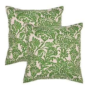 decorative things outdoor pillows for patio furniture made of tommy bahama fabric green batik pillow cover 18″ x 18″ set of 2