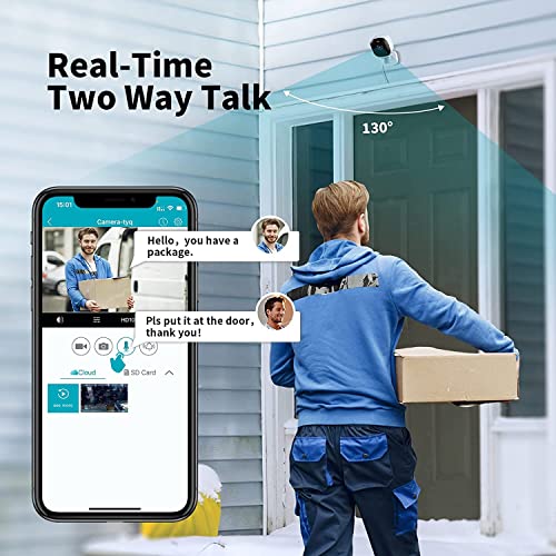 VIMTAG Mini G3 Outdoor/Indoor Cameras for Home Security with Full-Color Night Vision Spotlight, Plug-in Outside Cam with 24/7 Record& IP65 Waterproof, Cloud/SD Storage, Works with 2.4Ghz WiFi & Alexa