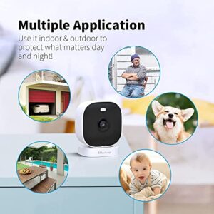 VIMTAG Mini G3 Outdoor/Indoor Cameras for Home Security with Full-Color Night Vision Spotlight, Plug-in Outside Cam with 24/7 Record& IP65 Waterproof, Cloud/SD Storage, Works with 2.4Ghz WiFi & Alexa