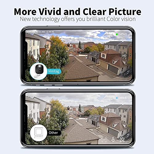 VIMTAG Mini G3 Outdoor/Indoor Cameras for Home Security with Full-Color Night Vision Spotlight, Plug-in Outside Cam with 24/7 Record& IP65 Waterproof, Cloud/SD Storage, Works with 2.4Ghz WiFi & Alexa