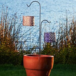 Allsop Home and Garden Soji Stella Drum LED Outdoor Solar Lantern, Handmade with Weather-Resistant Fabric for Patio or Garden, Color (Copper)