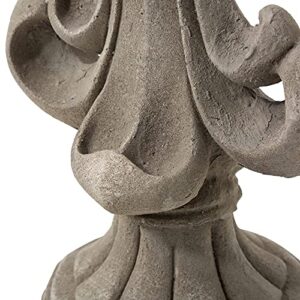 Glitzhome Fleur De Lis Garden Statue, 27.25 Inch, Concrete Grey