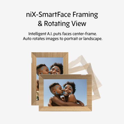 Nixplay 10.1 inch Touch Screen Digital Picture Frame with WiFi (W10K) - Wood Effect- Unlimited Cloud Photo Storage - Share Photos and Videos Instantly via Email or App - Preload Content