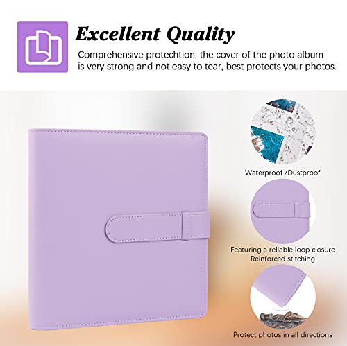 256 Photos Album for Fujifilm Instax Mini Camera, Polaroid 2”x3” ZINK Pictures, 2x3 Photo Album Book for Fujifilm Instax Mini 1112 9 90 70 40 8 Instant Camera, Polaroid Snap PIC-300 Z2300 Camera (purple)