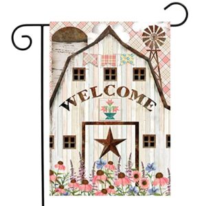 Barn in Bloom Primitive Garden Flag 12.5" x 18" Briarwood Lane