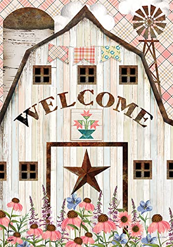 Barn in Bloom Primitive Garden Flag 12.5" x 18" Briarwood Lane