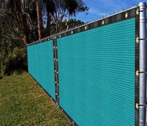 ifenceview 4’x5′ to 4’x50′ turquoise green shade cloth fence privacy screen fence cover mesh net for construction site yard driveway garden pergolas gazebos canopy awning uv protection (4’x9′)
