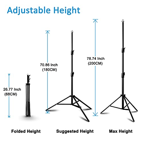 Heysliy 6.5 X 9.6 FT Green Screen Backdrop Kit with 6.5 X 6.5 FT Portable Backdrop Support Stand, Greenscreen Kit Stand with Green Cloth and 4 Spring Clamps, for Photoshoot Streaming Zoom Gaming