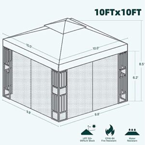 Grand patio 10x10 Ft Patio Gazebo with Mesh Netting Outdoor Canopy for Backyard, Garden, Pool-Side