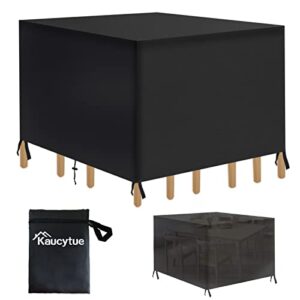 kaucytue patio furniture covers, 53″ l×53″ w×29.5″ h outdoor furniture cover waterproof square, heavy duty 420d outdoor table and chair set covers, black