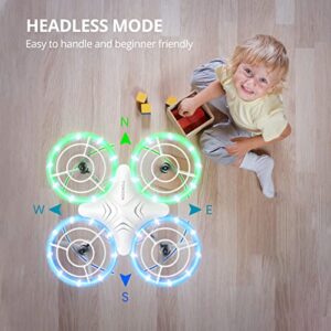 TOMZON A34 Drone for Kids with Green and Blue LED Lights, RC Mini Drone with Altitude Hold, 3D Flip, Headless Mode and 3 Speeds, Quadcopter with 5 Light Modes, 2 Batteries, Toy Gift for Boys and Girls