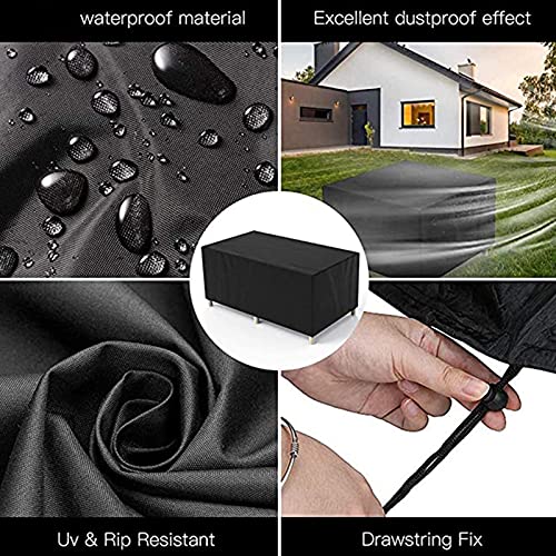 PLOEA Waterproof Garden Furniture Covers Dust-Proof Garden Furniture Cover Rattan Cover Outdoor Furniture Cover, 30 Sizes, Customizable (Color : Black, Size : 60x60x60)