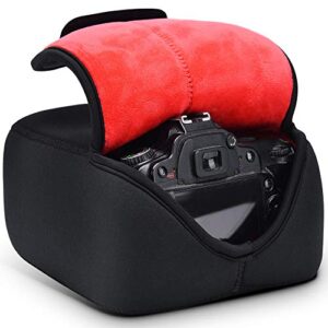 CADeN DSLR SLR Camera Sleeve Case with Neoprene Protection, Compatible for Nikon, Canon, Pentax, Sony and ect...(Large Black)