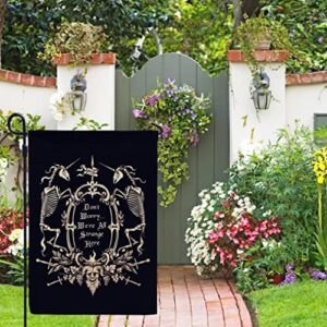 Gothic Art Welcome Vertical Garden Flag, Double Sided 12 ×18 Inch, Gothic Yard Garden Outdoor Decor, Gothic Macabre Outdoor Decor, Gothic Garden Flag