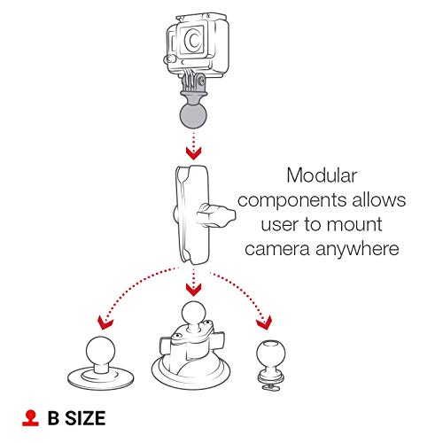 RAM Mounts RAP-B-202U-GOP1 Action Camera Universal Ball Adapter with B Size 1" Ball