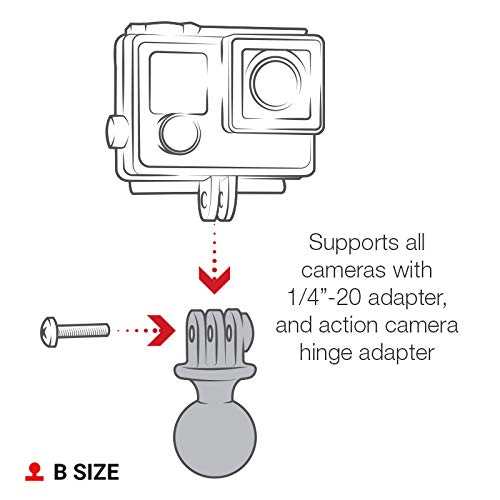 RAM Mounts RAP-B-202U-GOP1 Action Camera Universal Ball Adapter with B Size 1" Ball