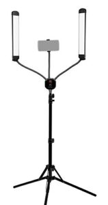fotodiox selfie starlite stix vlog light kit w/tripod – 2x 11in bi-color dimmable led wand lights for portrait, photography, makeup, youtube, live streaming video and more