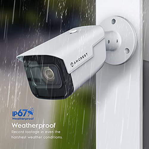 Amcrest 4K Optical Zoom AI IP PoE Camera, Varifocal 8MP Outdoor IP POE Camera Bullet, Face Detection, Human & Vehicle Detection, 2.7mm~13.5mm Lens, IP67, 5X Optical Zoom, (IP8M-VB2896EW-AI)