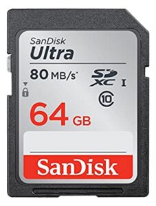 sandisk ultra sdxc 64gb 80mb/s c10 flash memory card (sdsdunc-064g-an6in)