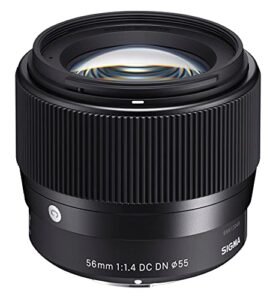 sigma 56mm for e-mount (sony) fixed prime camera lens, black (351965)