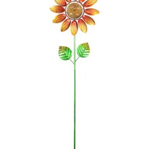 MUMTOP Solar Wind Spinner 33 Inch Sunflower Wind Sculptures for Garden Patio Courtyard Decoration