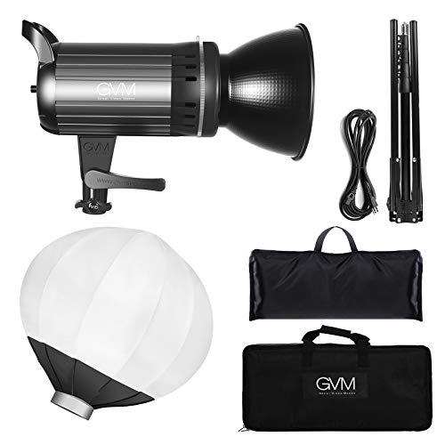 Bi-Color LED Video Light, GVM 100W Photography Lighting with Bowens Mount, APP Control System, Lantern Softbox Video Lighting Kit for YouTube Outdoor Studio, Dimmable 3200K-5600K, CRI 97+