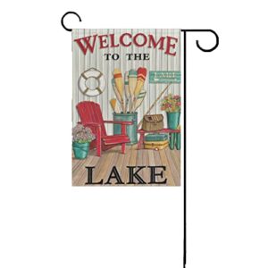 welcome to the lake garden flag vertical double sided 28″ x 40″ outdoor patriotic americana decor for homes and gardens