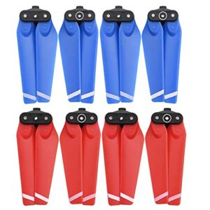 heiyrc 8pcs propellers for dji spark drone,4730f quick-release folding blade props for spark,blue and red