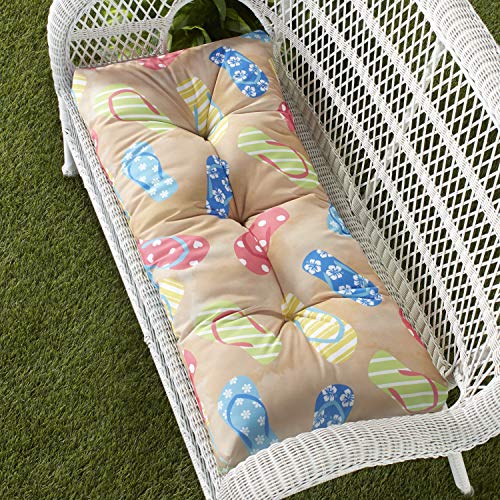 The Lakeside Collection Coastal Icons Outdoor Patio Furniture Seating Cushion - Double - Flip Flops