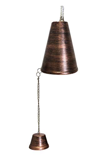 Legends Direct Set of 2, Haiwiian Premium Metal Cone Torches for Outdoor, 54" Tall- Tiki Style/w Snuffer, Fiberglass Wick & Large 32oz Oil Lamp - Torches for Patio, Garden (Brushed Bronze)