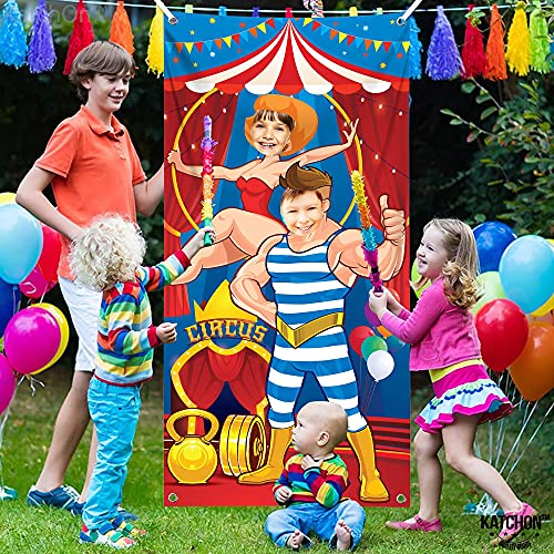 KatchOn, Carnival Photo Booth Backdrop - Large,72x36 Inch | Carnival Decorations for Event | Carnival Photo Door Banner for Carnival Theme Party Decorations | Carnival Backdrop, Mardi Gras Decorations