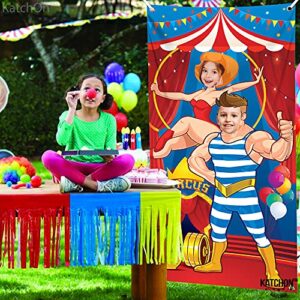 KatchOn, Carnival Photo Booth Backdrop - Large,72x36 Inch | Carnival Decorations for Event | Carnival Photo Door Banner for Carnival Theme Party Decorations | Carnival Backdrop, Mardi Gras Decorations