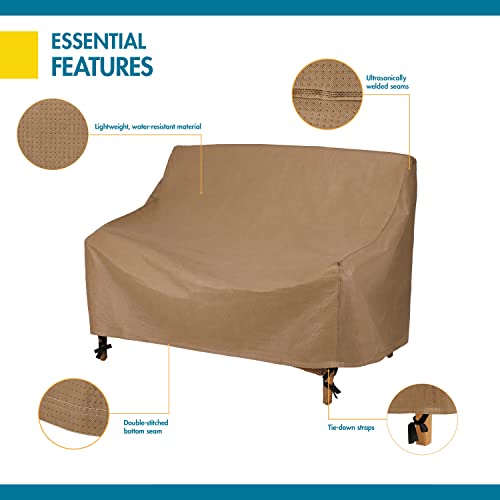 Duck Covers Essential Water-Resistant 54 Inch Patio Loveseat Cover, Patio Furniture Covers, Latte