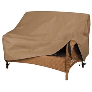 Duck Covers Essential Water-Resistant 54 Inch Patio Loveseat Cover, Patio Furniture Covers, Latte