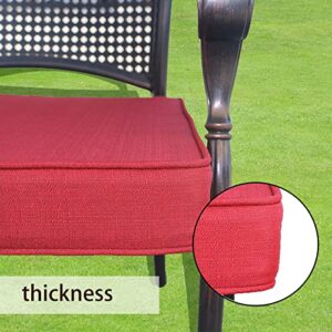 Sunshine Outdoor Patio Chair Cushion Outdoor Seat Cushions for Patio Furniture 20x20x2.8 inch Set of 4 Red