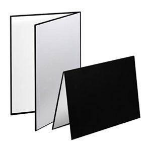 Meking 3 in 1 Photography Reflector Cardboard, 17 x 12 inches Folding Light Diffuser Board for Still Life, Product and Food Photo Shooting - Black, Silver and White, 2 Packs