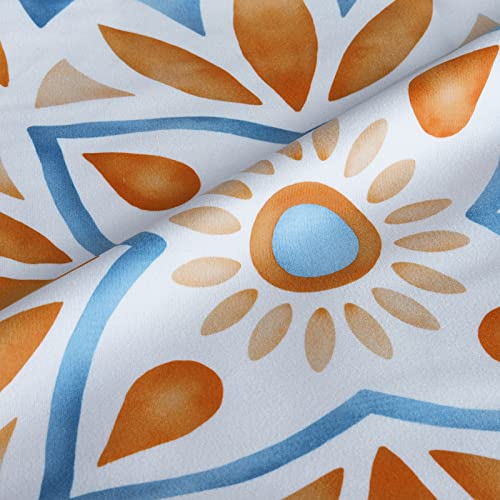 Bonhause Boho Outdoor Pillow Covers 18x18 Set of 4 Two Sided Mandala Floral Decorative Pillow Cases Soft Velvet for Couch Sofa Balcony Home Decor