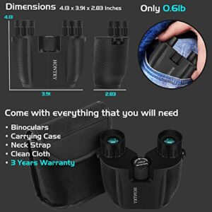 Hontry Binoculars for Adults and Kids, 10x25 Compact Binoculars for Bird Watching, Theater and Concerts, Hunting and Sport Games