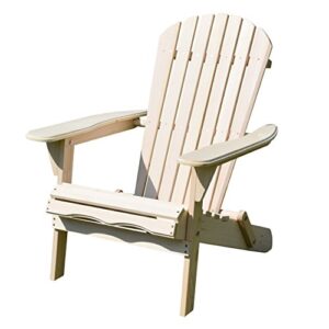 Merry Garden Foldable Wooden Adirondack Chair, Outdoor, Garden, Lawn, Deck Chair, Natural