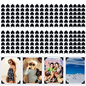 pajean 720 pieces photo corners self adhesive black photo corners for scrapbooking and stamping supplies diy scrapbook stickers album diary personal journal diary organizer (black)