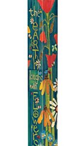 Studio M Earth Laughs in Flowers Art Pole Outdoor Decorative Garden Post, Made in USA, 40 Inches Tall