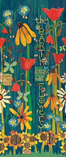 Studio M Earth Laughs in Flowers Art Pole Outdoor Decorative Garden Post, Made in USA, 40 Inches Tall