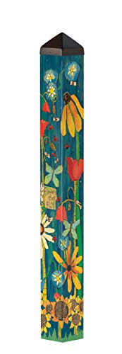 Studio M Earth Laughs in Flowers Art Pole Outdoor Decorative Garden Post, Made in USA, 40 Inches Tall