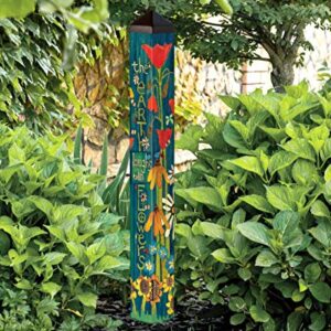 Studio M Earth Laughs in Flowers Art Pole Outdoor Decorative Garden Post, Made in USA, 40 Inches Tall