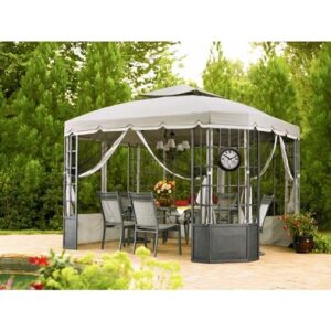 garden winds replacement canopy set for the sears bay window gazebo, with ultra stitch and dura pockets