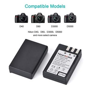 Newmowa EN-EL9/EN-EL9a Replacement Battery (2-Pack) and Charger Kit for Nikon D40, D40X, D60, D3000, D5000