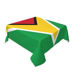 liichees flag of guyana tablecloth kitchen dining room 54″x54″ square washable table cover outdoor garden picnic tablecloths