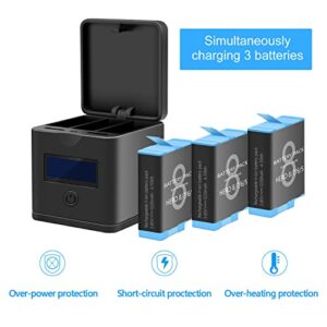 Suptig Battery Charger Compatible for GoPro Hero 8, Gopro Hero 7, Gopro Hero 6, Gopro Hero 5, 3-Channel Battery Charger Station for Hero 8 Hero 7 Hero 6 Hero 5