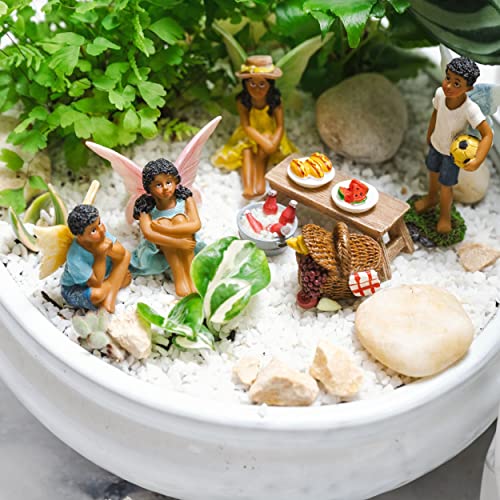 PRETMANNS Fairy Figures for Fairy Garden - Fairy Garden Accessories - Boy & Girl Fairies - Cute Sitting Garden Fairy Figurines with Fairy Garden Supplies for Miniature Fairy Garden