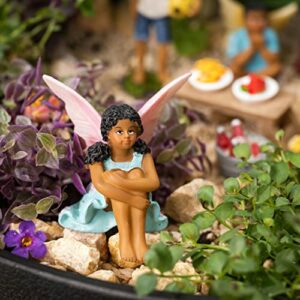 PRETMANNS Fairy Figures for Fairy Garden - Fairy Garden Accessories - Boy & Girl Fairies - Cute Sitting Garden Fairy Figurines with Fairy Garden Supplies for Miniature Fairy Garden